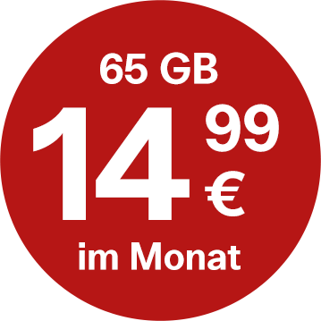 65 GB für nur 14,99 Euro im Monat